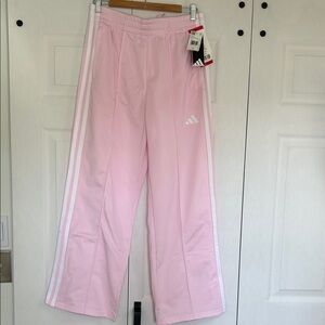 NWT-adidas Pink Ladies Track Pants with White 3-Stripes